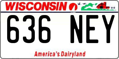 WI license plate 636NEY