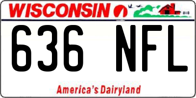 WI license plate 636NFL