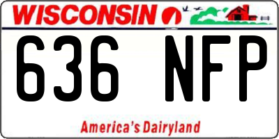 WI license plate 636NFP