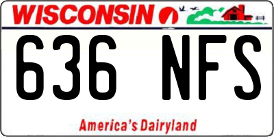 WI license plate 636NFS