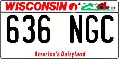 WI license plate 636NGC