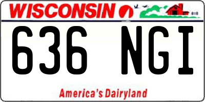WI license plate 636NGI