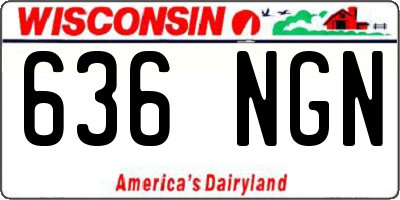 WI license plate 636NGN