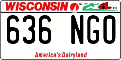 WI license plate 636NGO