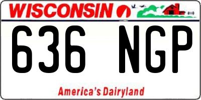 WI license plate 636NGP