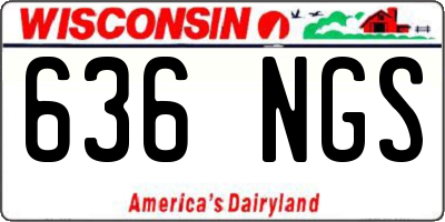 WI license plate 636NGS