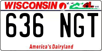 WI license plate 636NGT