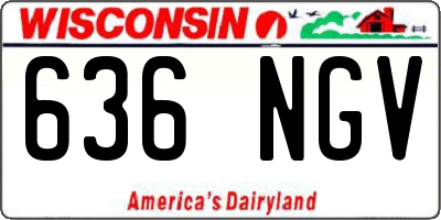 WI license plate 636NGV
