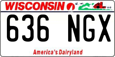 WI license plate 636NGX