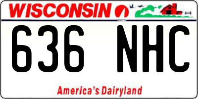 WI license plate 636NHC