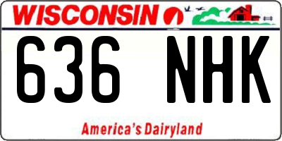 WI license plate 636NHK