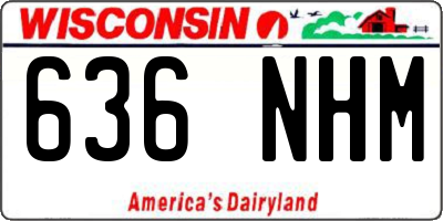 WI license plate 636NHM