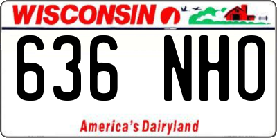 WI license plate 636NHO