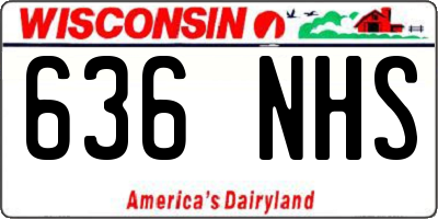 WI license plate 636NHS
