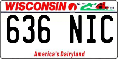 WI license plate 636NIC