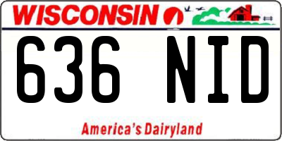 WI license plate 636NID