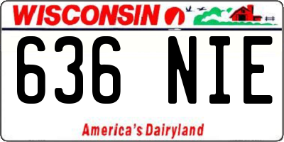 WI license plate 636NIE