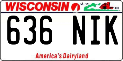 WI license plate 636NIK
