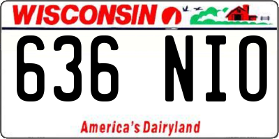 WI license plate 636NIO