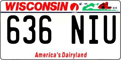 WI license plate 636NIU