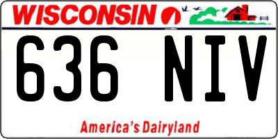 WI license plate 636NIV