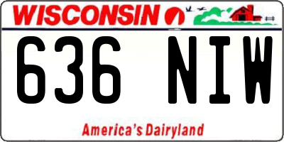 WI license plate 636NIW