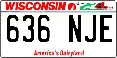 WI license plate 636NJE