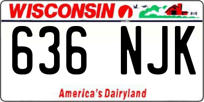 WI license plate 636NJK