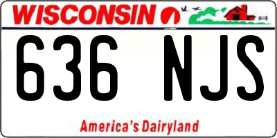 WI license plate 636NJS