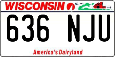 WI license plate 636NJU