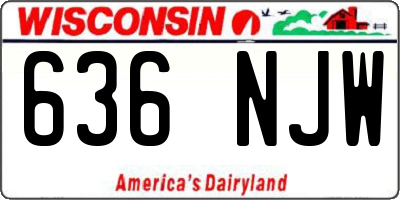 WI license plate 636NJW