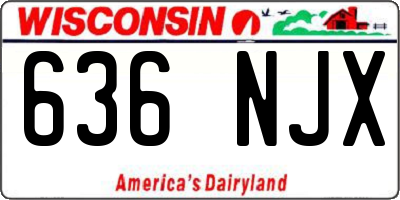 WI license plate 636NJX