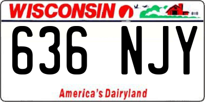 WI license plate 636NJY