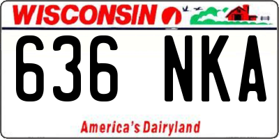 WI license plate 636NKA