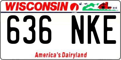 WI license plate 636NKE