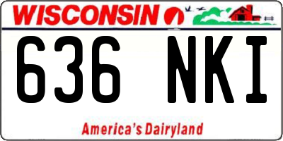 WI license plate 636NKI