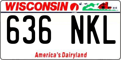 WI license plate 636NKL