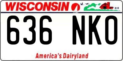 WI license plate 636NKO