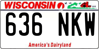 WI license plate 636NKW
