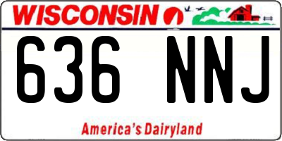 WI license plate 636NNJ