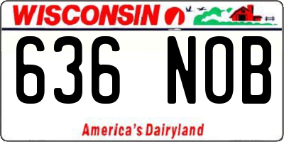 WI license plate 636NOB