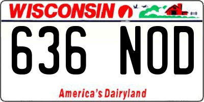WI license plate 636NOD