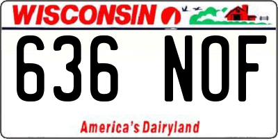 WI license plate 636NOF