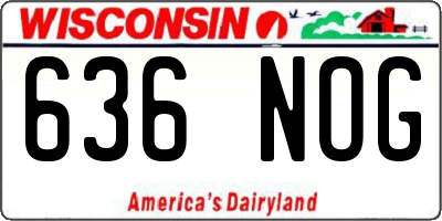 WI license plate 636NOG