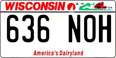 WI license plate 636NOH