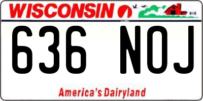 WI license plate 636NOJ