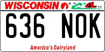 WI license plate 636NOK