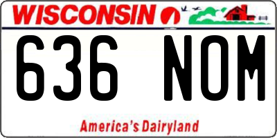 WI license plate 636NOM