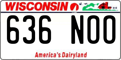 WI license plate 636NOO