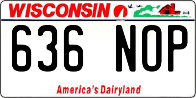WI license plate 636NOP